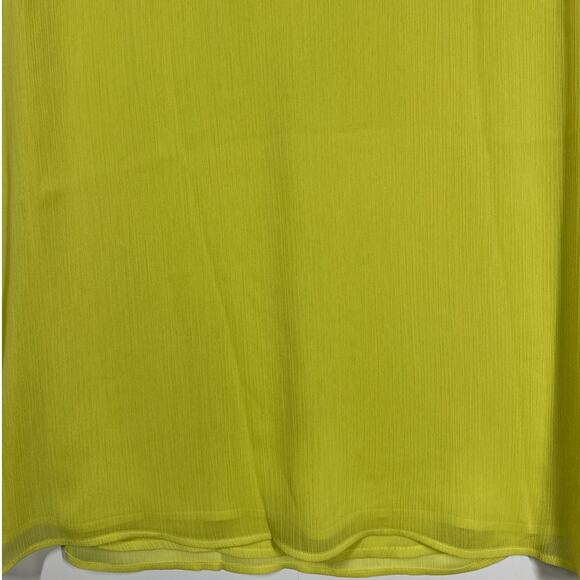 Calvin Klein Cap Sleeve Bright Yellow Cut Out Tie Blouse Top 2X Business Casual - Picture 10 of 16